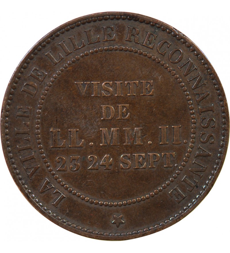 NAPOLEON III, VISITE IMPERIALE DE LILLE - MODULE DE 10 CENTIMES - 23 ET 24 SEPTEMBRE 1853
