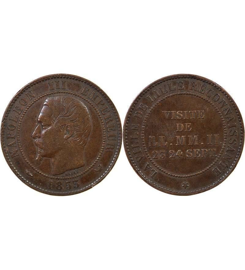 NAPOLEON III, VISITE IMPERIALE DE LILLE - MODULE DE 10 CENTIMES - 23 ET 24 SEPTEMBRE 1853