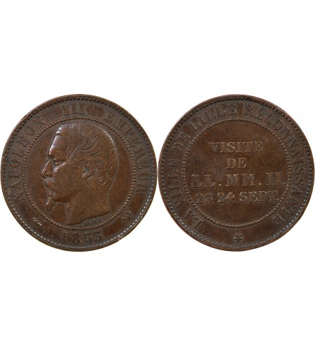 NAPOLEON III, VISITE IMPERIALE DE LILLE - MODULE DE 10 CENTIMES - 23 ET 24 SEPTEMBRE 1853