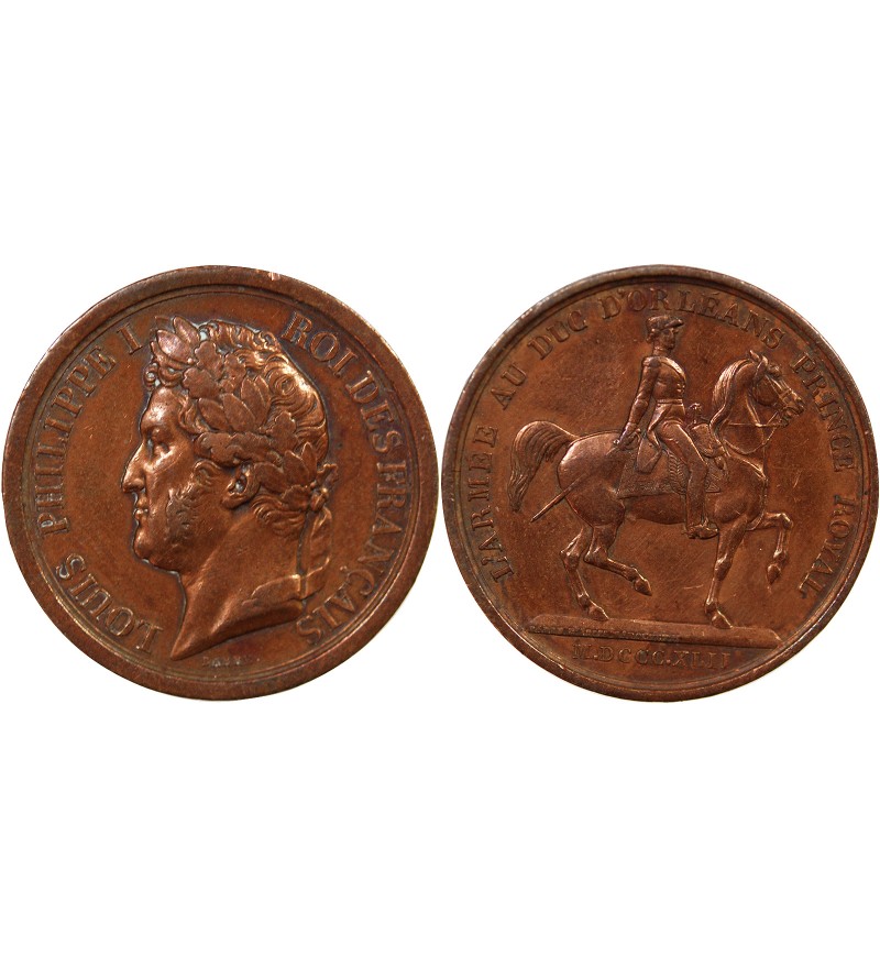 LE DUC D'ORLEANS - MEDAILLE CUIVRE 1842
