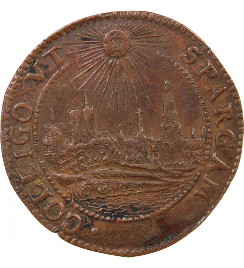 VILLE DE BRUXELLES, ECU DE WAUWERE - JETON CUIVRE 1675