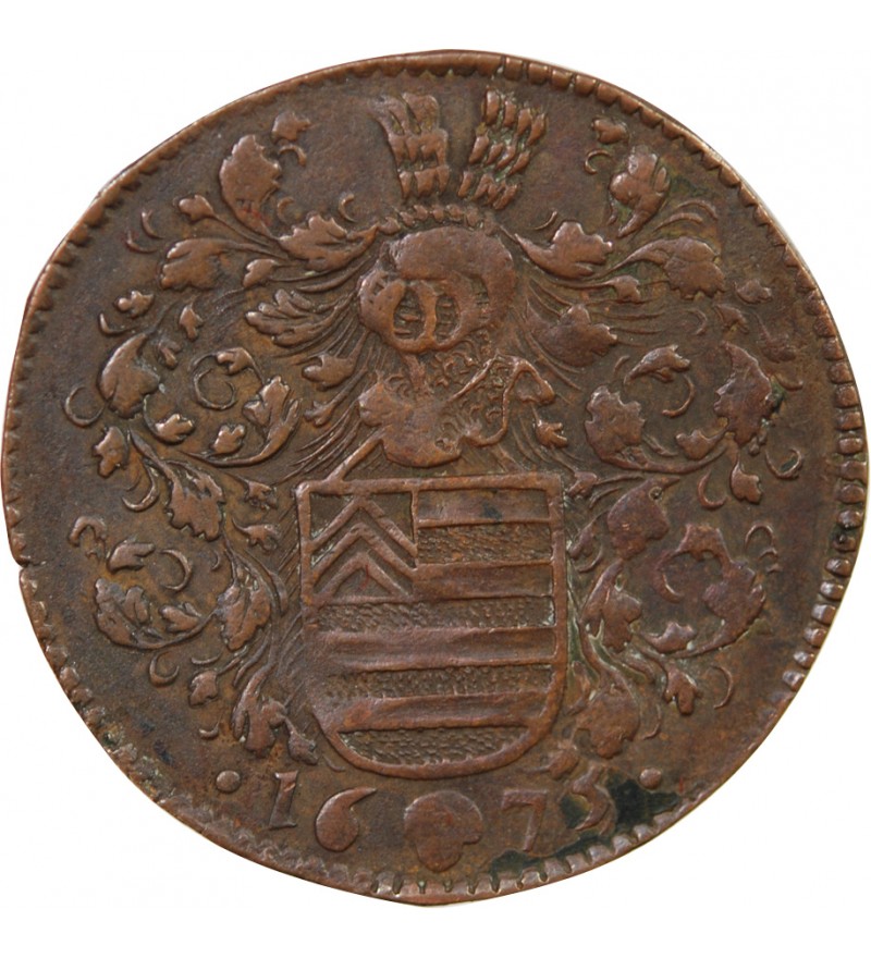 VILLE DE BRUXELLES, ECU DE WAUWERE - JETON CUIVRE 1675