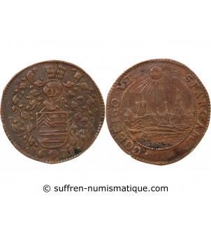 VILLE DE BRUXELLES, ECU DE WAUWERE - JETON CUIVRE 1675