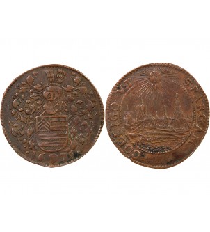 VILLE DE BRUXELLES, ECU DE WAUWERE - JETON CUIVRE 1675 2