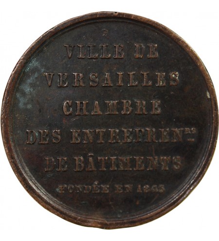 VILLE DE VERSAILLES, ENTREPRENEURS DU BÂTIMENT - JETON CUIVRE poinçon Abeille (1860 /1879)