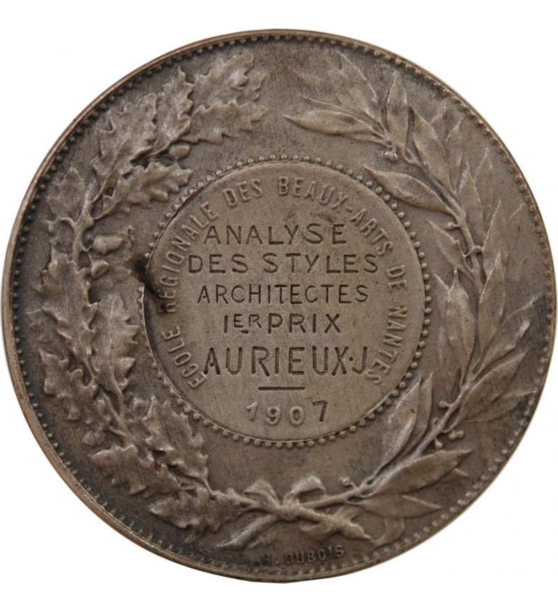 ECOLE DES BEAUX-ARTS DE NANTES - MEDAILLE ARGENT attribuée en 1907