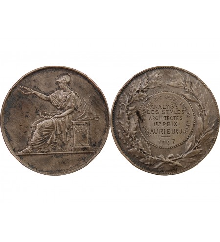 ECOLE DES BEAUX-ARTS DE NANTES - MEDAILLE ARGENT attribuée en 1907