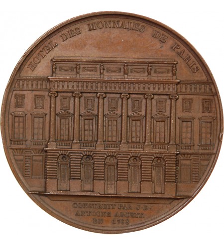 HÔTEL DES MONNAIES, J.-D. ANTOINE ARCHITECTE  - MEDAILLE CUIVRE VERS 1830