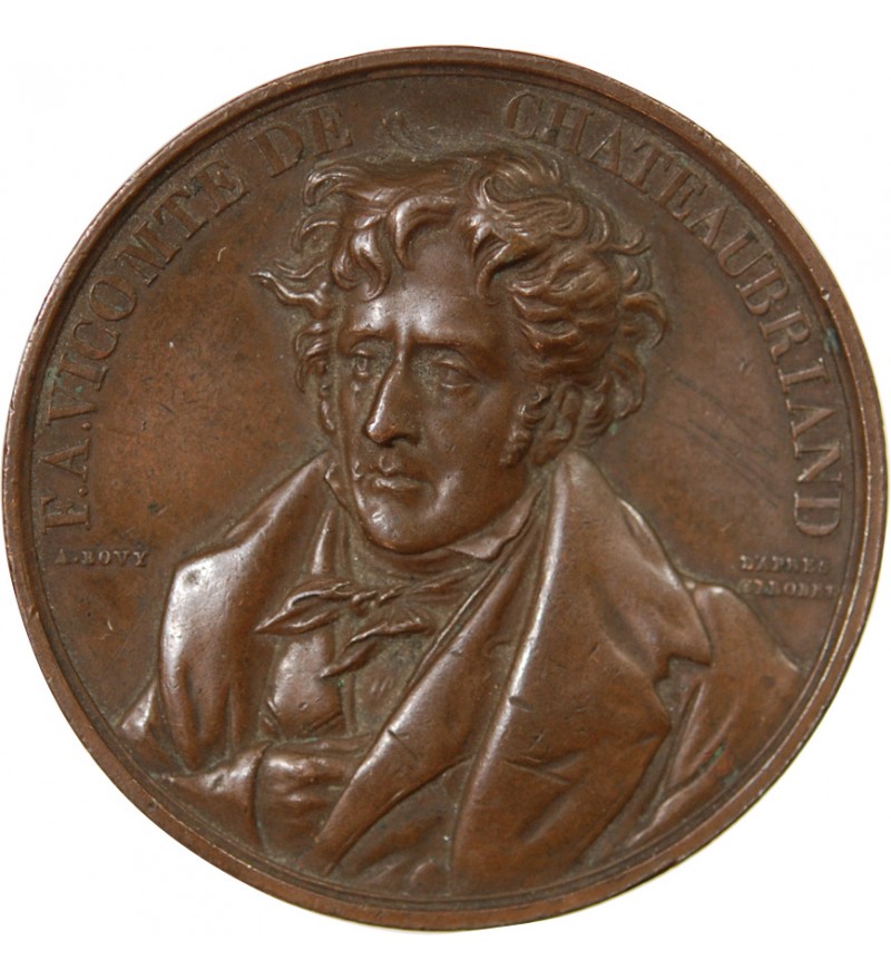 LA BRETAGNE HISTORIQUE, CHATEAUBRIAND - MEDAILLE CUIVRE 1844