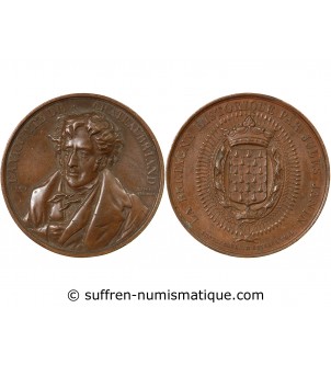 LA BRETAGNE HISTORIQUE, CHATEAUBRIAND - MEDAILLE CUIVRE 1844