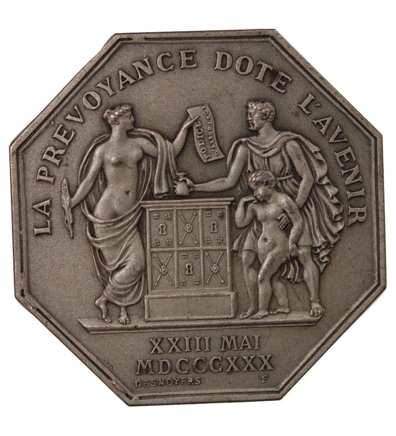 ASSURANCES, LA NATIONALE – JETON ARGENT Poinçon Corne (après 1879)