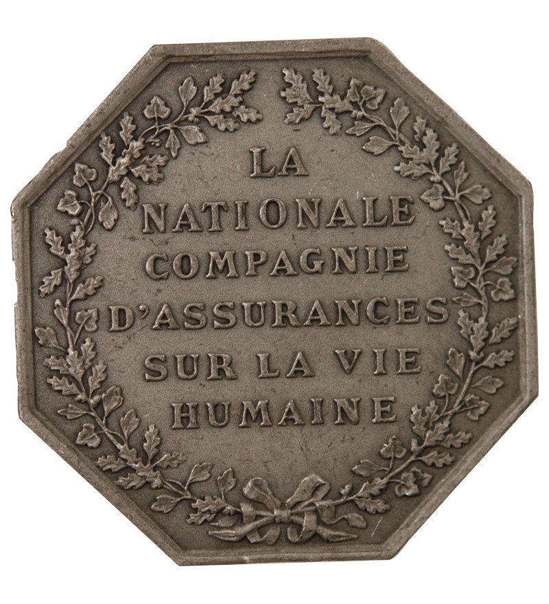 ASSURANCES, LA NATIONALE – JETON ARGENT Poinçon Corne (après 1879)