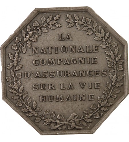 ASSURANCES, LA NATIONALE – JETON ARGENT Poinçon Corne (après 1879)