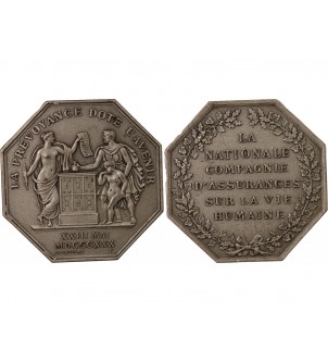 ASSURANCES, LA NATIONALE – JETON ARGENT Poinçon Corne (après 1879) 2