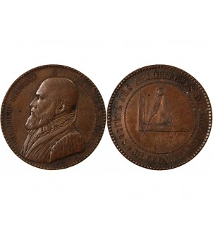 ARCHITECTES DE NANTES, PHILIBERT DELORME  - MEDAILLE CUIVRE poinçon Abeille (1860 /1879) 2
