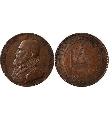 ARCHITECTES DE NANTES, PHILIBERT DELORME  - MEDAILLE CUIVRE poinçon Abeille (1860 /1879)