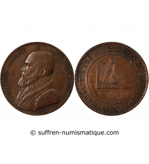 ARCHITECTES DE NANTES, PHILIBERT DELORME  - MEDAILLE CUIVRE poinçon Abeille (1860 /1879)