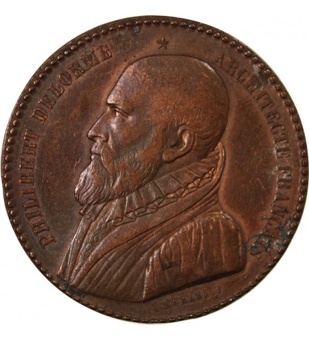 ARCHITECTES DE NANTES, PHILIBERT DELORME  - MEDAILLE CUIVRE poinçon Abeille (1860 /1879)