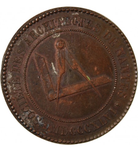 ARCHITECTES DE NANTES, PHILIBERT DELORME  - MEDAILLE CUIVRE poinçon Abeille (1860 /1879)