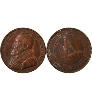 ARCHITECTES DE NANTES, PHILIBERT DELORME  - MEDAILLE CUIVRE poinçon Abeille (1860 /1879) 2