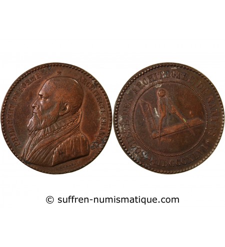 ARCHITECTES DE NANTES, PHILIBERT DELORME  - MEDAILLE CUIVRE poinçon Abeille (1860 /1879)