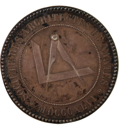 ARCHITECTES DE NANTES, PHILIBERT DELORME  - MEDAILLE CUIVRE poinçon Abeille (1860 /1879)