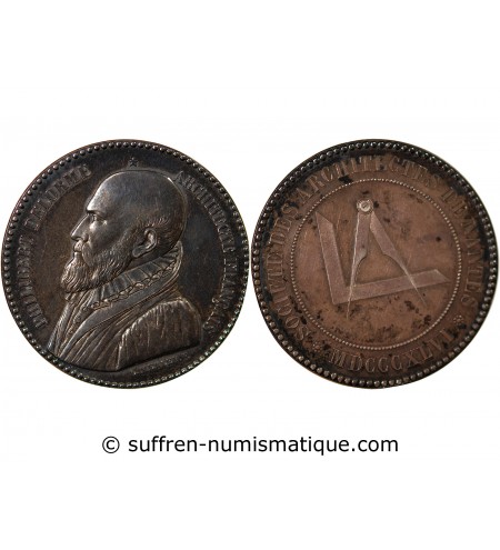ARCHITECTES DE NANTES, PHILIBERT DELORME  - MEDAILLE CUIVRE poinçon Abeille (1860 /1879)