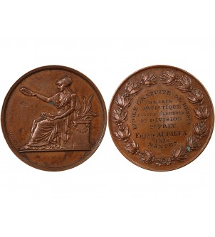 ECOLE DE DESSIN DE NANTES - MEDAILLE CUIVRE attribuée en 1878 2