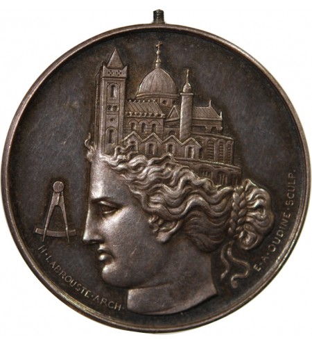 SOCIETE CENTRALE DES ARCHITECTES, CONGRES DE 1877 - JETON ARGENT