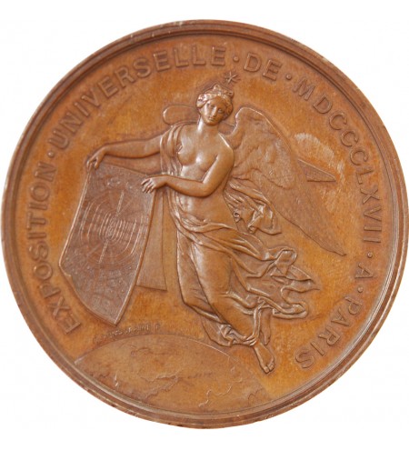 EXPOSITION UNIVERSELLE DE 1867, NAPOLEON III - MEDAILLE CUIVRE