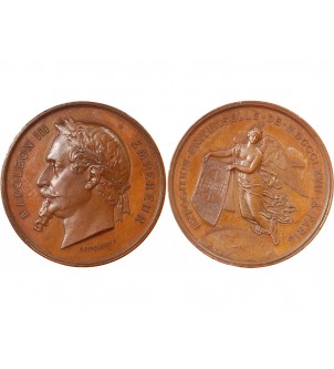 EXPOSITION UNIVERSELLE DE 1867, NAPOLEON III - MEDAILLE CUIVRE 2