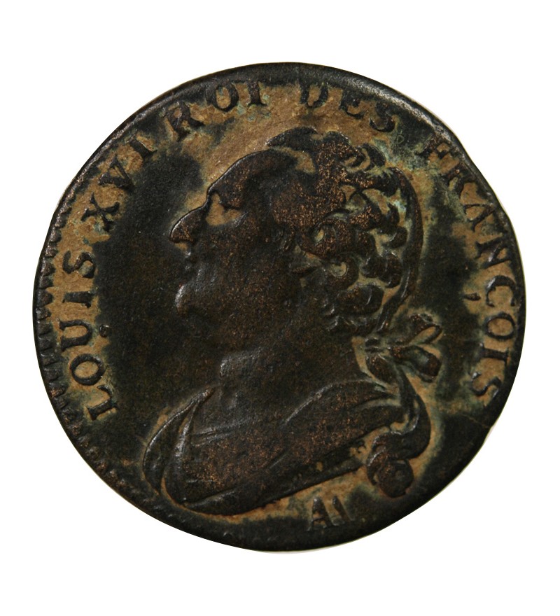 LOUIS XVI, CONSTITUTION - 12 DENIERS 1791 AA METZ
