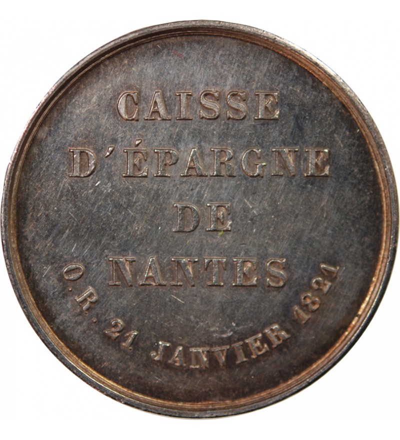 CAISSE D'EPARGNE DE NANTES - JETON ARGENT poinçon Main (1845-1860)