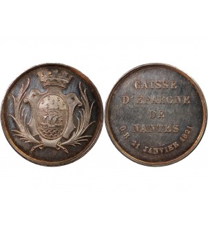 CAISSE D'EPARGNE DE NANTES - JETON ARGENT poinçon Main (1845-1860) 2