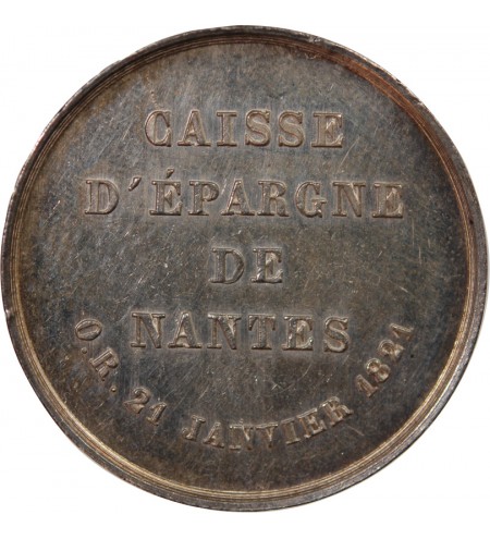 CAISSE D'EPARGNE DE NANTES - JETON ARGENT poinçon Main (1845-1860)