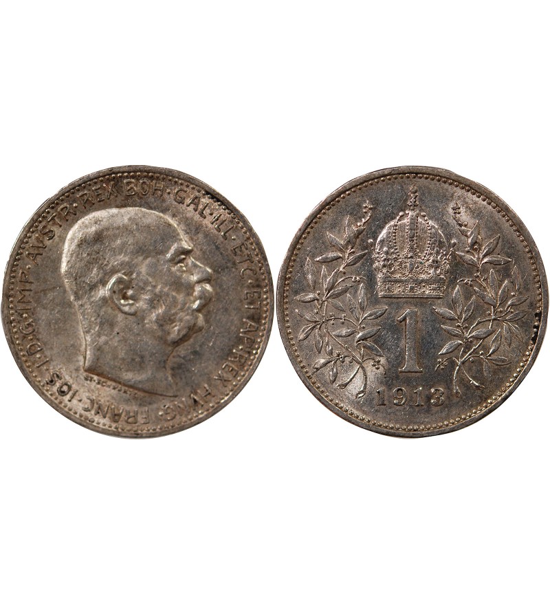 AUTRICHE, FRANÇOIS-JOSEPH Ier - 1 CORONA ARGENT 1913