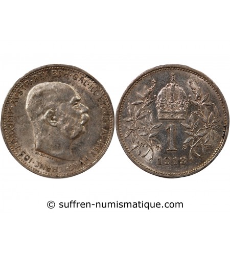AUTRICHE, FRANÇOIS-JOSEPH Ier - 1 CORONA ARGENT 1913