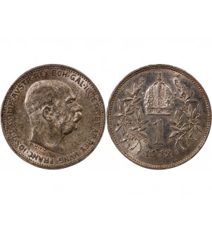 AUTRICHE, FRANÇOIS-JOSEPH Ier - 1 CORONA ARGENT 1912 2