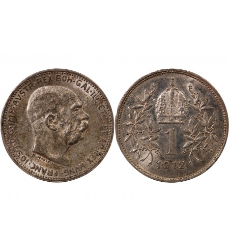 AUTRICHE, FRANÇOIS-JOSEPH Ier - 1 CORONA ARGENT 1912