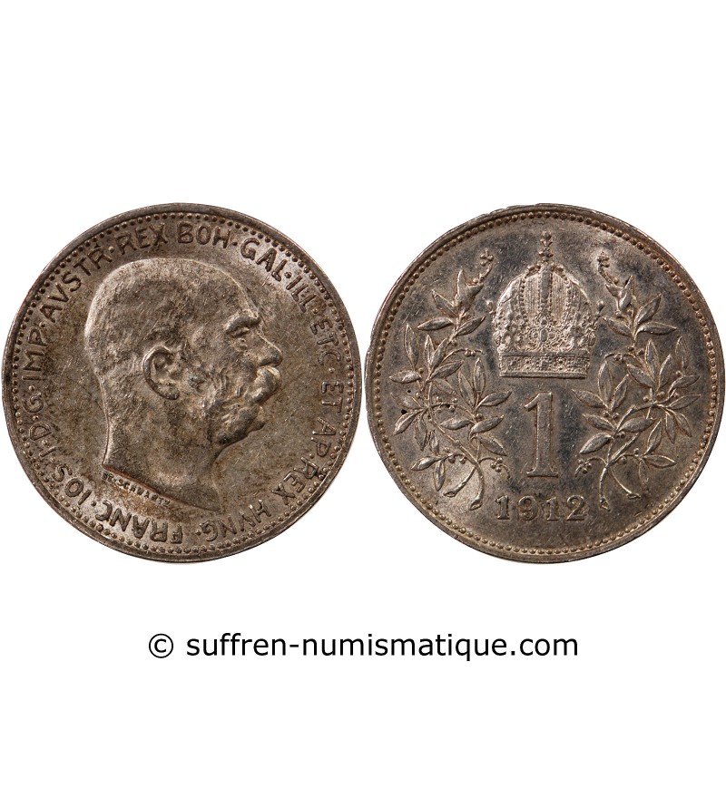AUTRICHE, FRANÇOIS-JOSEPH Ier - 1 CORONA ARGENT 1912