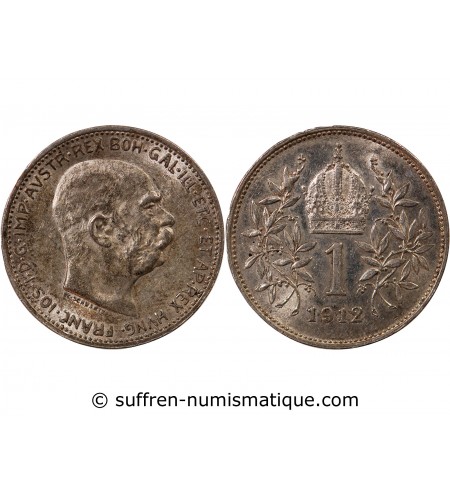 AUTRICHE, FRANÇOIS-JOSEPH Ier - 1 CORONA ARGENT 1912