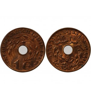 INDES ORIENTALES NÉERLANDAISES, WILHELMINA - 1 CENT 1945 P 2