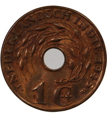 INDES ORIENTALES NÉERLANDAISES, WILHELMINA - 1 CENT 1945 P