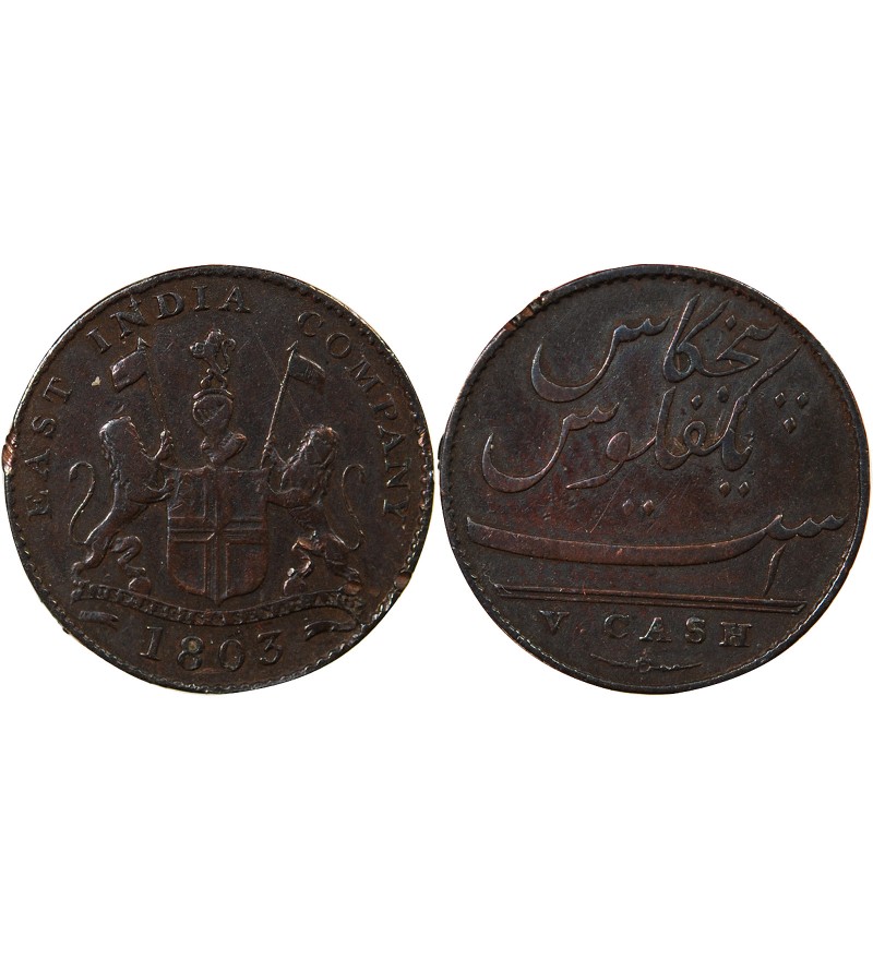 INDE, EAST INDIA COMPANY - 5 CASH 1803