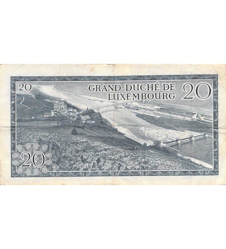 LUXEMBOURG, GRAND-DUC JEAN - 20 FRANCS 07/03/1966 - TB
