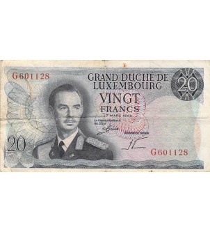 LUXEMBOURG, GRAND-DUC JEAN - 20 FRANCS 07/03/1966 - TB 2