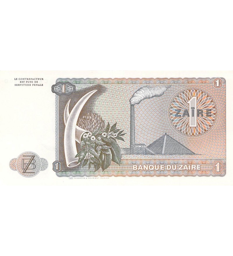 ZAÏRE, MOBUTU - 1 ZAÏRE 22/10/1979