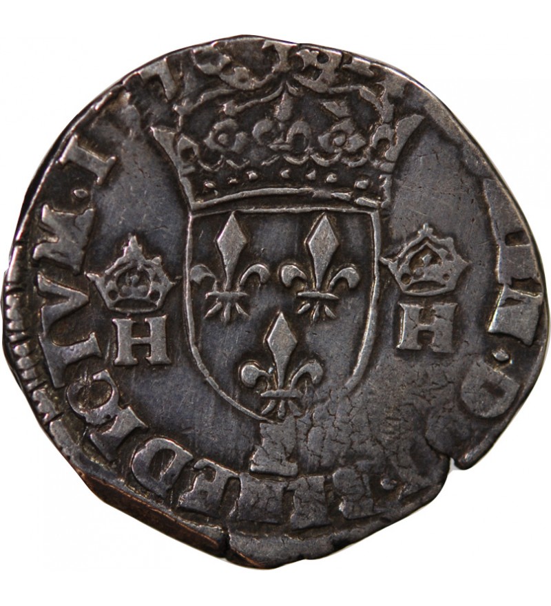 HENRI III - TESTON ARGENT 1576 L BAYONNE