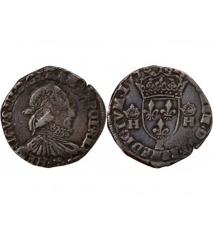 HENRI III - TESTON ARGENT 1576 L BAYONNE 2