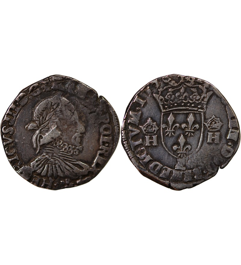 HENRI III - TESTON ARGENT 1576 L BAYONNE